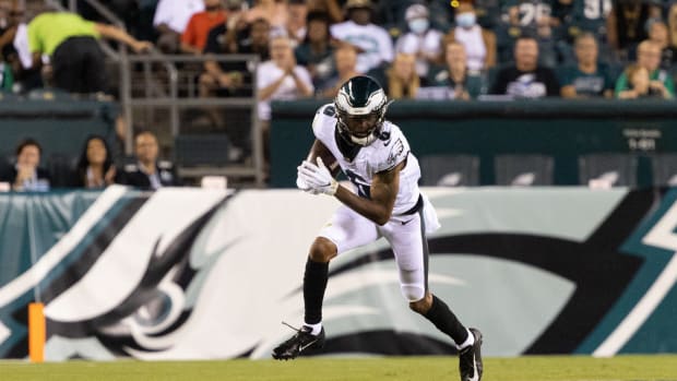 DeVonta Smith vs. the Patriots on Aug. 19, 2021